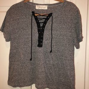 Vintage Havana- grey-  lace up top